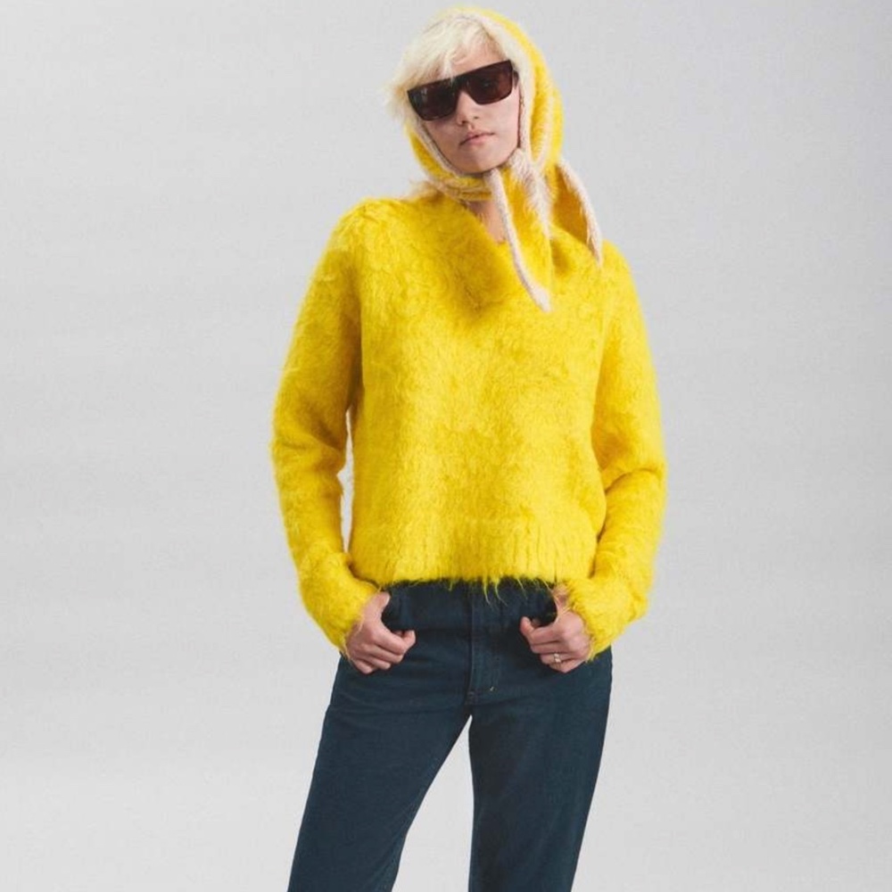 Rachel Comey Camini Citron Alpaca Pullover Sweater $457 EUC Medium